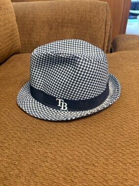 Tampa Bay Lightning x Moffitt Cancer Center Blue White Houndstooth Fedora Hat